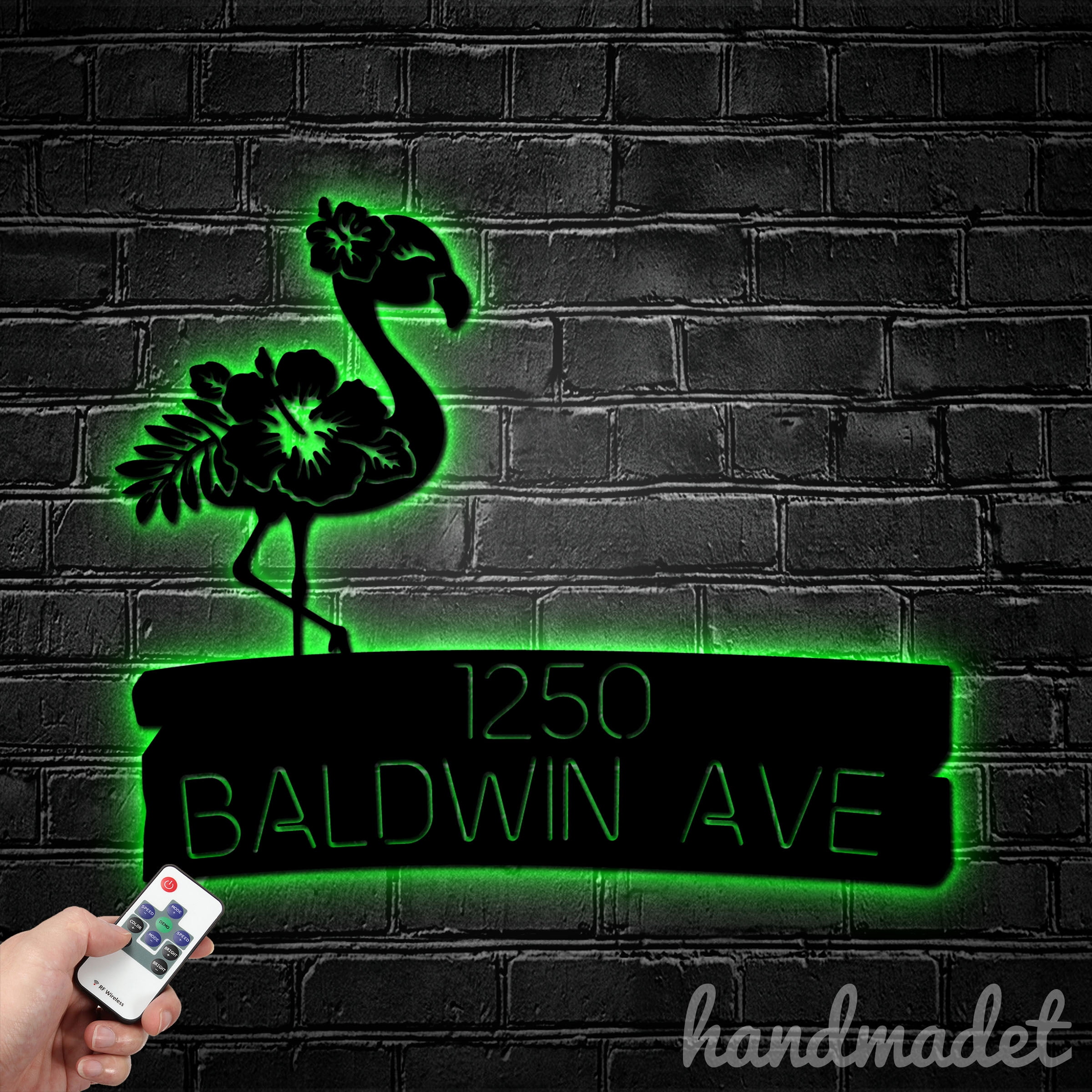 Handmadetneonsign Flamingo Address House Number, Flamingo Home Address Metal, Flamingo House Address 63650