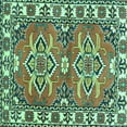 thumbnail image 1 of Ahgly Company Indoor Square Geometric Turquoise Blue Traditional Area Rugs, 5' Square, 1 of 4