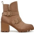 thumbnail image 2 of Naturalizer Women's Verney Moto Water Repellent Bootie Brown Suede 11M, 2 of 5