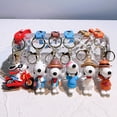 thumbnail image 4 of Snoopy Charlie figura de dibujos animados llavero bolsa colgante lindo epoxi coche llavero decoración llavero pareja colgante regalo de cumpleaños, 4 of 5
