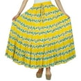 thumbnail image 6 of Bimba Long Flaired Cotton Skirt Boho Style Maxi Elastic Waist Bottoms, 6 of 6