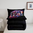 thumbnail image 5 of Manfei Monster Truck Twin Comforter Sets,Neon Lights Print Bedding Set,Black,Black Reversible,2-Piece,1 Comforter and 1 Pillowcase, 5 of 7