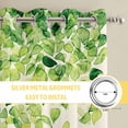 thumbnail image 6 of Green Leaves Kitchen Curtains Window Panels, Gradient Spring Plants Rustic Botanical Insulated Window Treatment Curtain, Grommet Curtains for Bedroom/Living Room/Bathroom, 2 Piece 52"Wx45"L, 6 of 8