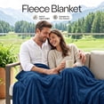 thumbnail image 3 of Utopia Bedding Navy Fleece Blanket Twin Size Lightweight Fuzzy Plush Anti-Static Microfiber Bed Blanket (60x80 Inch), 3 of 9