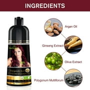 Herbishh Color Shampoo for Gray Hair Coverage (Burgundy) –Hair Dye 3-in-1 Shampoo- Colors in Minutes – Lasts Up To 2-3 Weeks – 500 mL – Ideal for Men & Women