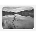thumbnail image 1 of Black and White Bath Mat, Scenic Tranquil Landscape with Lake Nature View Monochrome Photo, Non-Slip Plush Mat Bathroom Kitchen Laundry Room Decor, 29.5 X 17.5 Inches, Black White Grey, Ambesonne, 1 of 2