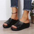 thumbnail image 7 of Women's slip-on waterproof platform wedge high heel sandals soft and light casual open toe fish mouth summer beach walking slippers, 7 of 7