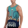 thumbnail image 3 of Rocae Let's go Travel for Men's Workout Tank Top Men's Running Tank Top Dry Fit Athletic Workout Tank TopsX-Large, 3 of 9
