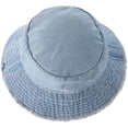thumbnail image 5 of Kukuzhu Frayed Denim Bucket Hat Distressed Jean Fisherman Cap Wide Brim Boonie Sun Hat Packable Beach Cap for Women Men, 5 of 7