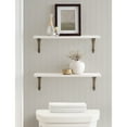 thumbnail image 2 of Kate and Laurel Hatley Vintage Glam Ornate Marble and Metal Shelf, 20 x 5 x 6, White Marble and Antique Brass, Classic Decorative Wall Shelf for Over-the-Toilet Storage or Living Room Display, 2 of 9