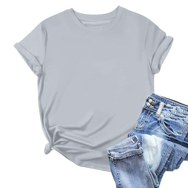 Karight Spring Summer Tops for Women Casual Short Sleeve T Shirts Oversized Tees