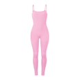 thumbnail image 4 of HSHMT Jumpsuits for Women Women Workout Seamless Jumpsuit Yoga Ribbed Bodycon Spaghetti Strap Leggings Romper, 4 of 8