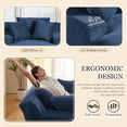 thumbnail image 4 of 80 Inch Chaise Lounge Chair Indoor, Oversized Corduroy Upholstered Boneless Sofa Bed, Deep Seat Sleeper Couch Reading Chairs, Cloud Sofas Couches for Living Room, No Assembly Required (Blue), 4 of 10