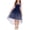 Gradient Blue, variant on Oudiya Girls Formal Party Dresses Wedding Tulle Sleeveless Contrast Mesh High Low Flower Dress with Belt