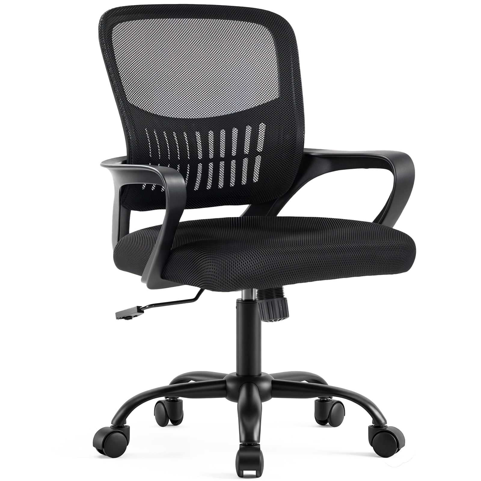 Adjustable Rotating Computer Chair with Lumbar Support and Armrests