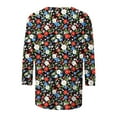 thumbnail image 5 of ZQGJB Floral Shirts for Women Plus Size Womens Cute 3/4 Length Sleeve Crewneck Tunic Blouse Loose Oversized Soft Cotton Graphic Workout Tees Shirt Tops Multicolor#06 XL, 5 of 5