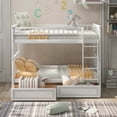 thumbnail image 2 of Twin over Twin Bunk Bed with Drawers, Convertible Beds, White, 2 of 14