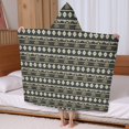 thumbnail image 5 of Black Buffalo Geometric Pattern Hooded Bath Towel，60"x35" for Ages 3 To 12 Kids, Quick Dry Lightweight Soft Microfiber Hood Beach Towel Cover Up for Kids, 5 of 7