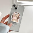 thumbnail image 4 of Bubblegum Cat Phone Grip, Aesthetic Kitty MagSafe , Cute Cat with Headphones Gift, Whimsical Black or White Cat Mobile Stand, 4 of 4