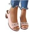 thumbnail image 5 of Fnooota Block Heel Sandals for Women, Adjustable Non-slip Ankle Strap Open Toe Summer Shoes Pink Size 8.5, 5 of 7