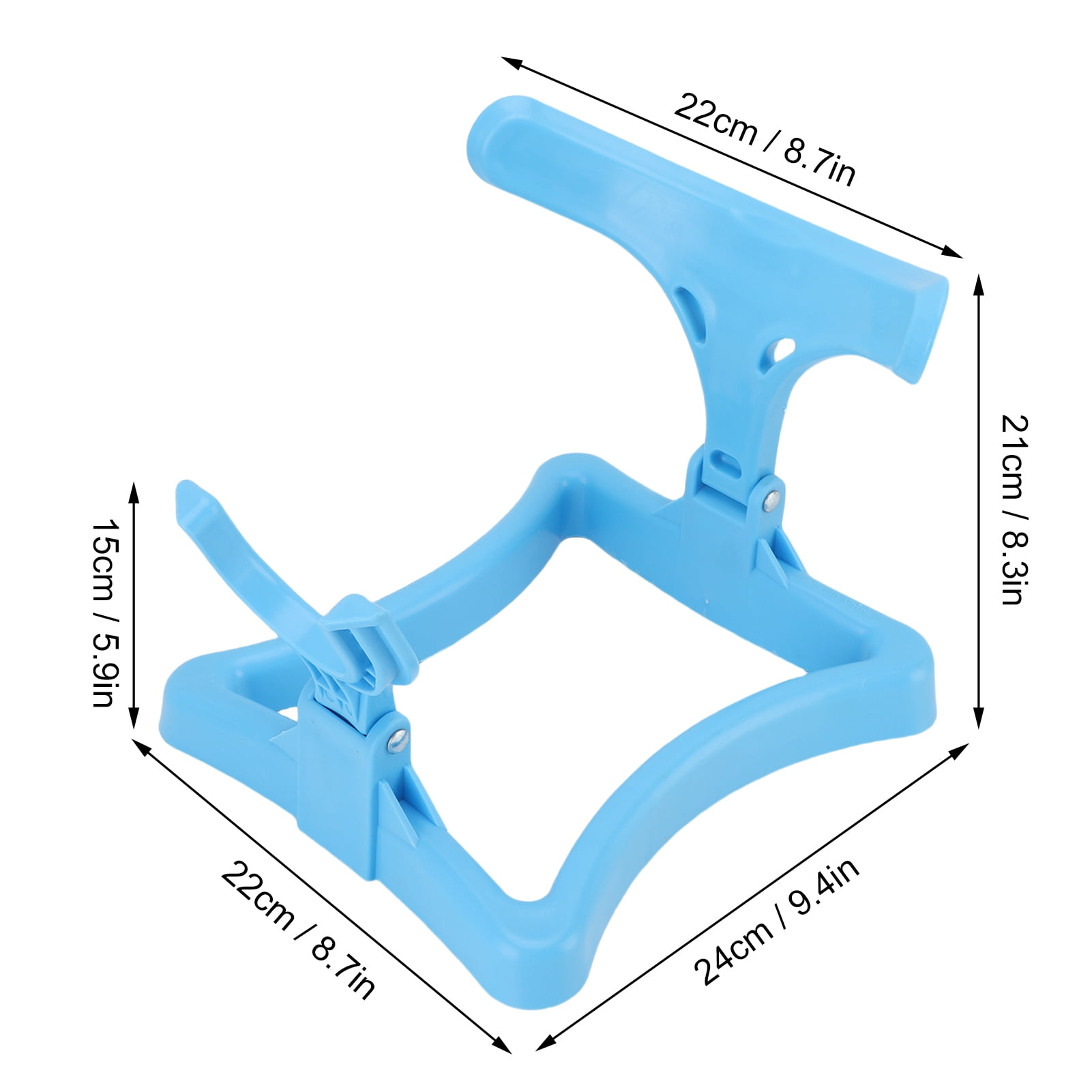 Rupoun Foldable Water Bottle Stand Dispenser Rack with 3 Valves and Caps for 5 Gallon Water Barrel, Heavy Duty Plastic Jug Holder for Home Office and Camping, White (9.4 in / 24 cm)