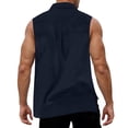 thumbnail image 5 of QIUOMBBP Sleeveless Linen Shirts for Men Summer Loose Button Down Tees Casual Breathable Hawaiian Vacation Tshirts Navy S, 5 of 7
