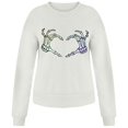 thumbnail image 1 of Bmisegm Sweat-Shirt Décontracté à Col Rond Imprimé Cœur Dégradé pour Femmes Manches Longues Blanc TG, 1 of 3