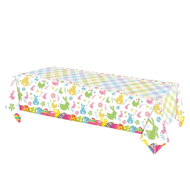 Ohufall 107x53 Inches Disposable Easter Party Tablecloths - Waterproof & Oil-Resistant Table Cloths For Birthday Parties, Festive Party Decorations