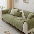 thumbnail image 2 of Nvzi Farmhouse Plaid Chenille Couch Sofa Cover Super Soft Plush Sectional Couch Covers Anti-Slip Solid Sofa Slipcover for Dogs, Children, Pets Furniture Protector (Green,36"x82"), 2 of 4