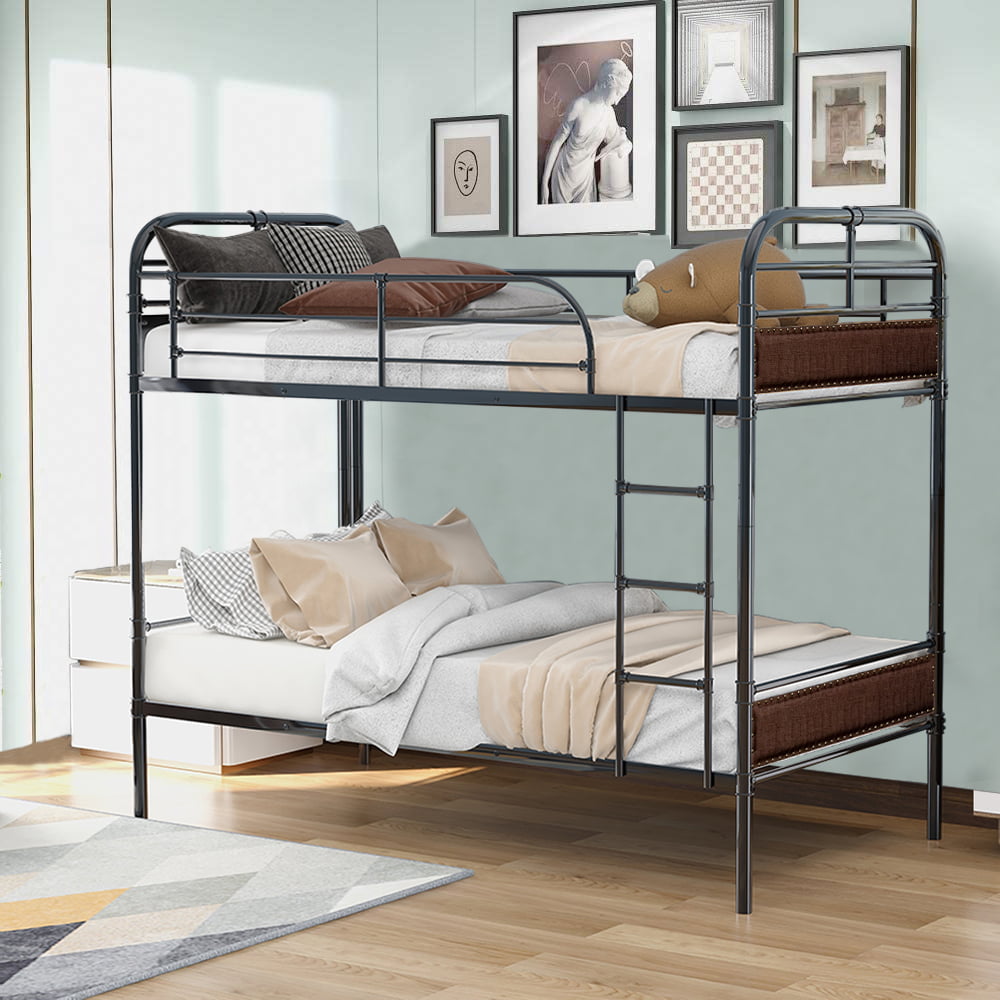 Details about   Metal Bunk Beds Twin Over Twin Bed Frame for Kids Teens Adults Bedroom Furniture 