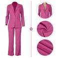 thumbnail image 6 of Breezora Women's Autumn Two Piece Suit Set Slim Fit Blazer and Trousers Office Work Professional Outfits for Ladies S Size Hot Pink, 6 of 7