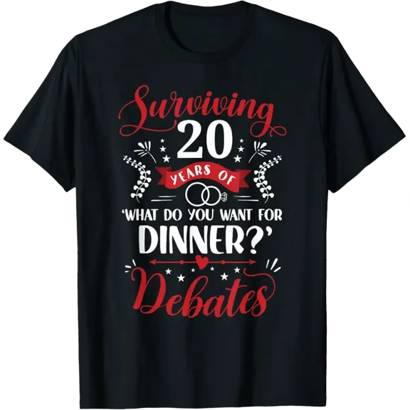 Funny Married Couples Him or Her | 20th Wedding Anniversary T-Shirt
