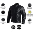 thumbnail image 2 of Veste de Moto en Cuir avec Armure pour Hommes, 2 of 3