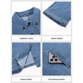 thumbnail image 5 of Womens 3/4 Sleeve Cropped Denim Jackets Casual Button Down Loose Coat with Pockets, 5 of 6