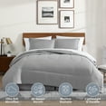 thumbnail image 2 of Swift Home 8PC Lt Gray King Bedding Set - Comforter, Sheets, Pillowcases, Bedskirt, Shams, 2 of 5