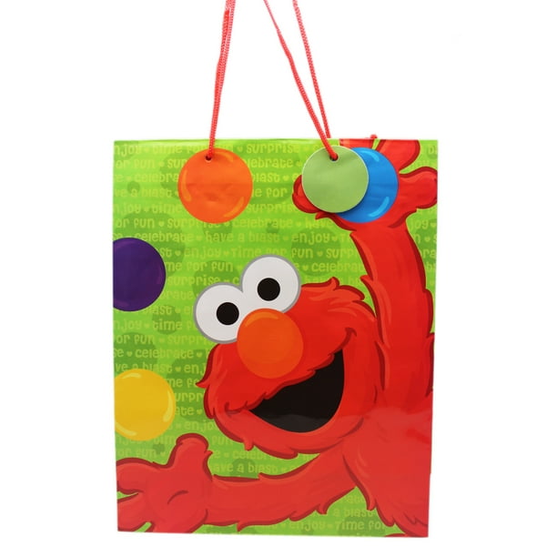 Sesame Street Elmo Juggling Green Colored Reusable Gift Bag Walmart
