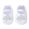 thumbnail image 2 of EnJoCho Cute Walking Shoes for Toddler Girls Baby Shoes Fashion Soft Sole Toddler Shoes Pearl Dress Flower Princess Shoes Baby Girl Shoes 0-6 6-12 Months, 2 of 5