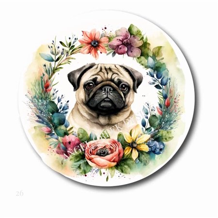 DOPASTICKER Stunning Pug Dog Scrapbook Stickers Doggy Phone Decal Water Bottle Stickers Cars Stickers Water Bottle Stickers For Kids