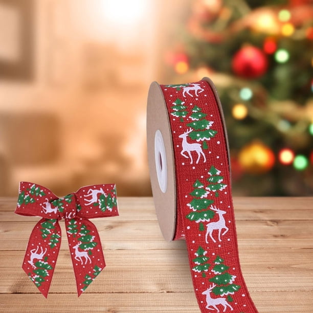 Cinta De Seda Para Manualidades, 5 Yardas, 0.591 In, Cinta De Algodón Hecha A Mano, Diseño Impreso De Navidad Para Ropa, Tela, Costura, Decoración De Navidad (color : 33