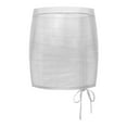 thumbnail image 4 of Kaerm Womens Shiny See Through Sheer Mini Skirt Drawstring Package Hip Design for Date Night And Club Wear White L, 4 of 4