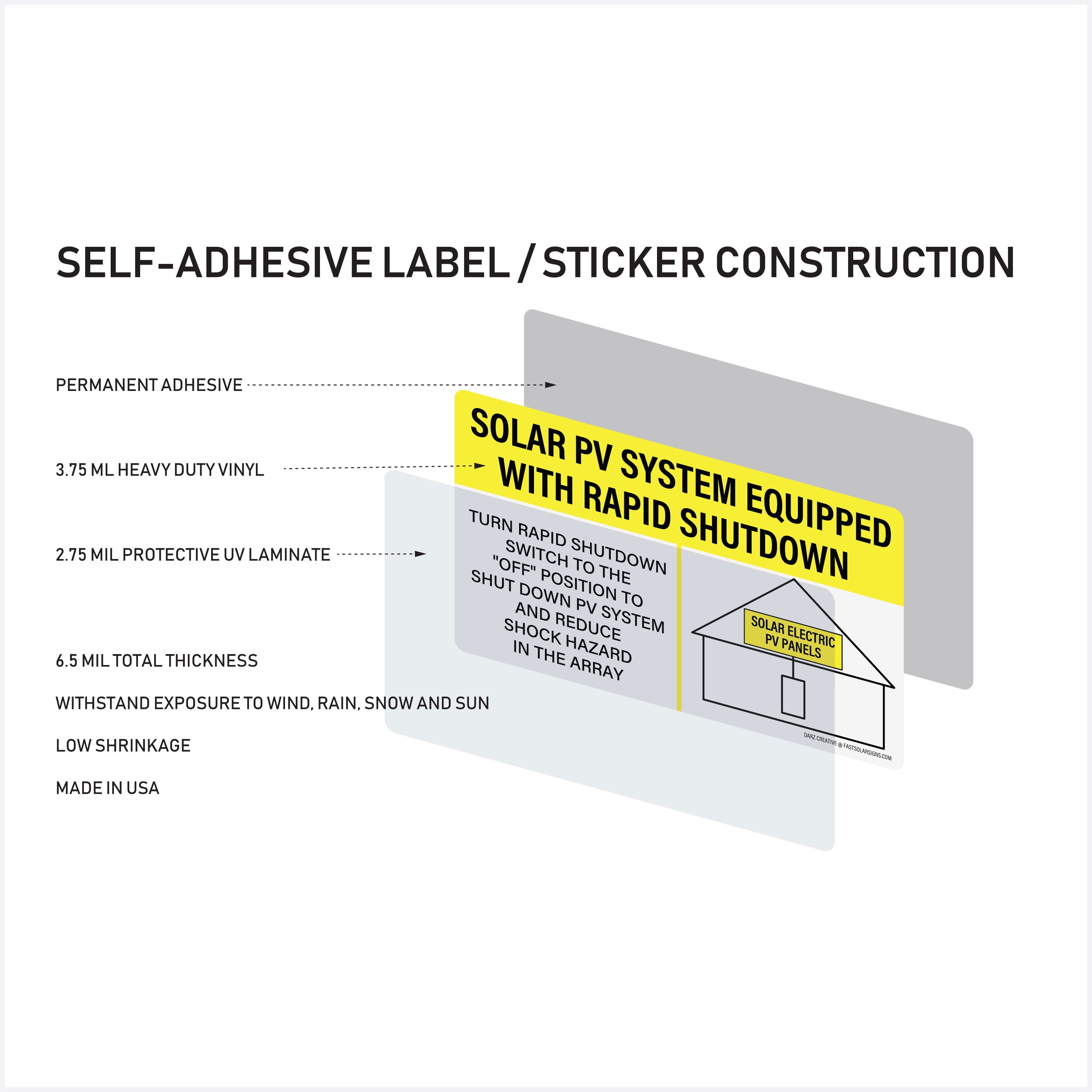 PV Solar System Install Label Kit | Multi Pack | 2020 | 2017 Code Requirements | Photovoltaic Safety Labels | Electrical Panel Labels |Photovoltaic System | (57 Pack)