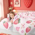thumbnail image 3 of meiyoeat Strawberry Letter D Twin Bedding for Girls, Kawaii Bowknot Floral Bedding Comforter Set for Bedroom, Pink, Pink Reversible, 7 Pieces, 3 of 6