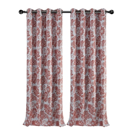 Jacobean Floral Regal Home Collections 2 Pack Floral Jacobean 100% Thermal Insulated Blackout Window Curtains - Spice ()