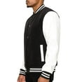 thumbnail image 2 of Victorious Men's Essential Melton Varsity Jacket Black/White JK5073 Large, 2 of 4