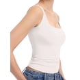 thumbnail image 4 of Women'S Square Neck Tank Top Sleeveless Double Lined Basic Tops White XS, 4 of 5