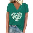 thumbnail image 2 of Wancir Women's Floral T-Shirts V-Neck Dandelion Sun Flower Graphic Casual Tee Boho Tops Cute Wildflowers Shirts, 2 of 4