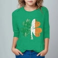 thumbnail image 2 of Lovzfmll Boys & Girls St. Patrick's Day Print Top, Casual Three-Quarter Sleeve Tee, Shamrock Graphic Crew Neck Shirt for Toddler 3-4 Years, 2 of 4