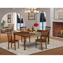 East West Furniture Dining Room Set Mahogany, DOCA5-MAH-W