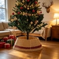 thumbnail image 4 of Handwoven Christmas Tree Collar Straw Rattan Tree Skirt Ring Foldable Base Guard Stand Cover Style D, 4 of 5