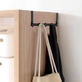 thumbnail image 4 of sweethay Door Back Hanging Hook Rack Black 5-Hook Space Aluminum Over Door Hanging Hook Rack  Space Saving Clothes Stuff Organizer for Home Door Artesanía sweethay TO002775-00, 4 of 8